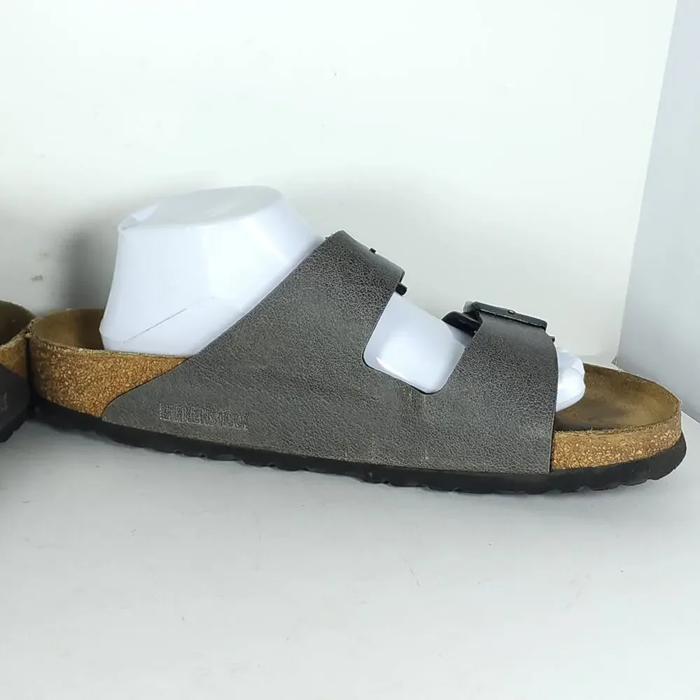 BIRKENSTOCK Arizona Men's EU43 US10 Anthracite Birko-Flor Slide Sandals